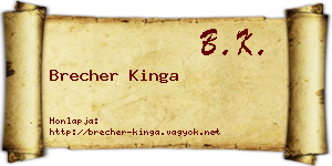 Brecher Kinga névjegykártya